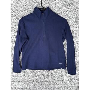 Patagonia Quarter Zip Navy Blue Capilene Thermal Base Layer Size S Made In USA